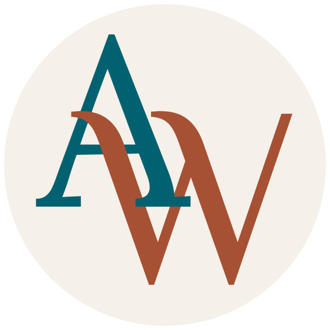 Logo of Simplicity Psychotherapy, a mental health practice in Atlanta, Georgia. Blue and Brown outline of the face of a woman with curly afro hair next to an outline of a male .